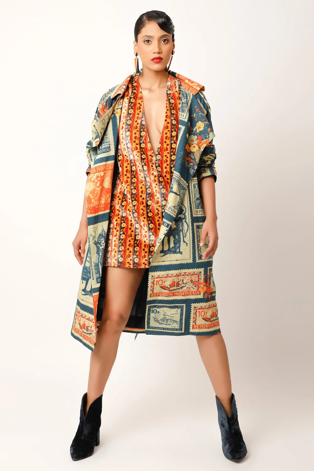 Postage Stamp Printed Trench