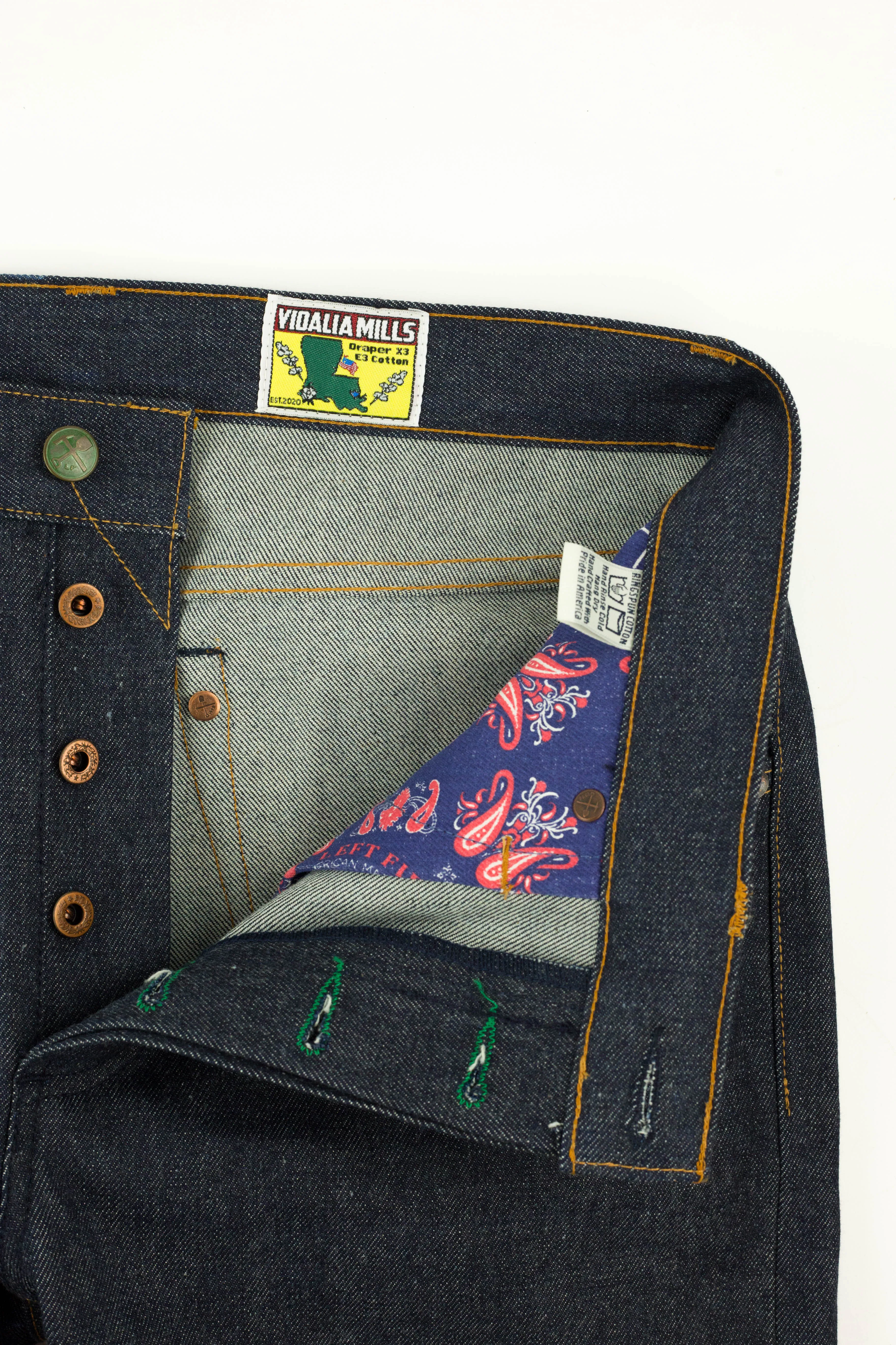 Pre Order - Atlas Vidalia Mills 14 oz Indigo Raw Denim - 3 Weeks