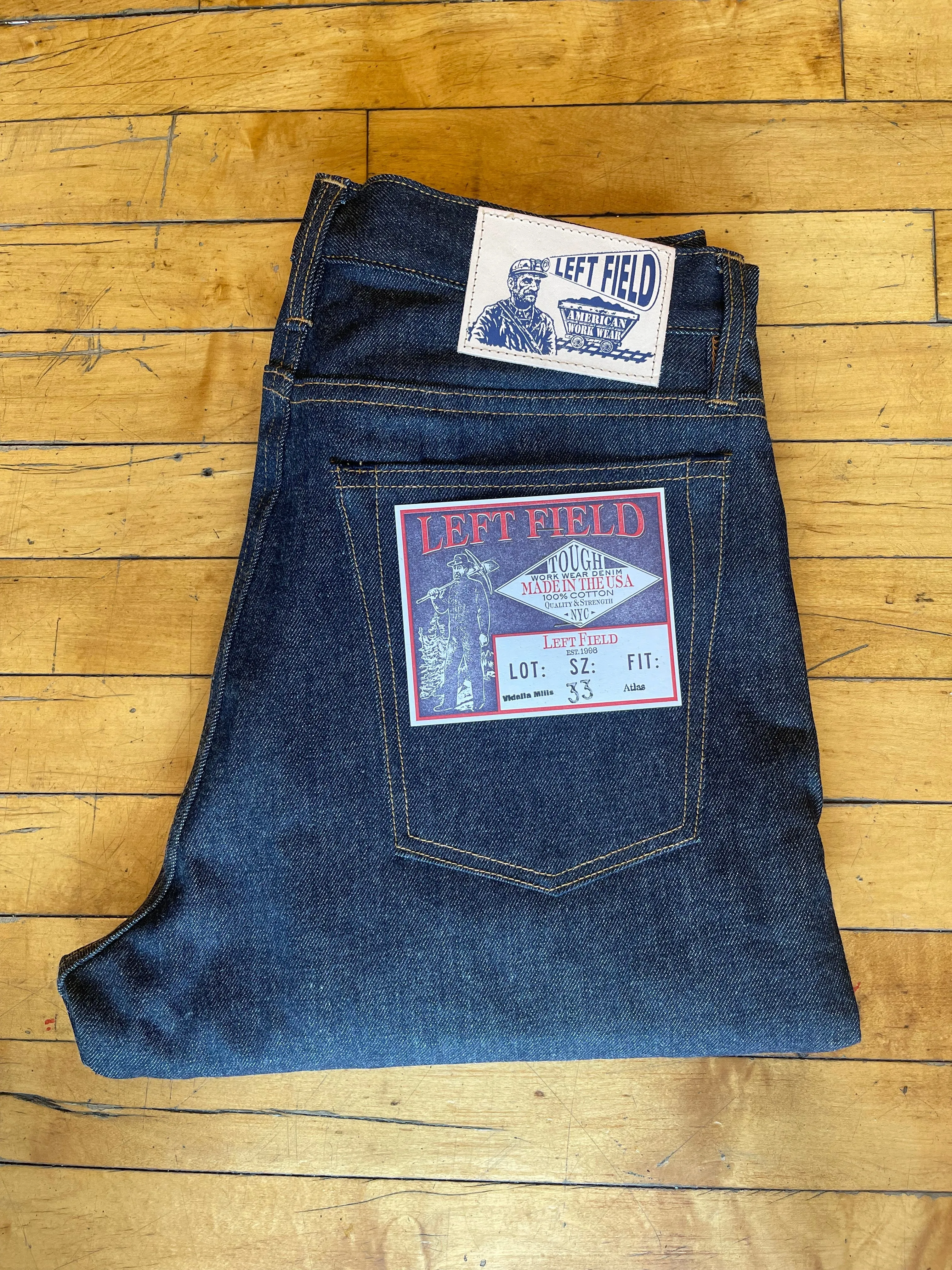 Pre Order - Atlas Vidalia Mills 14 oz Indigo Raw Denim - 3 Weeks