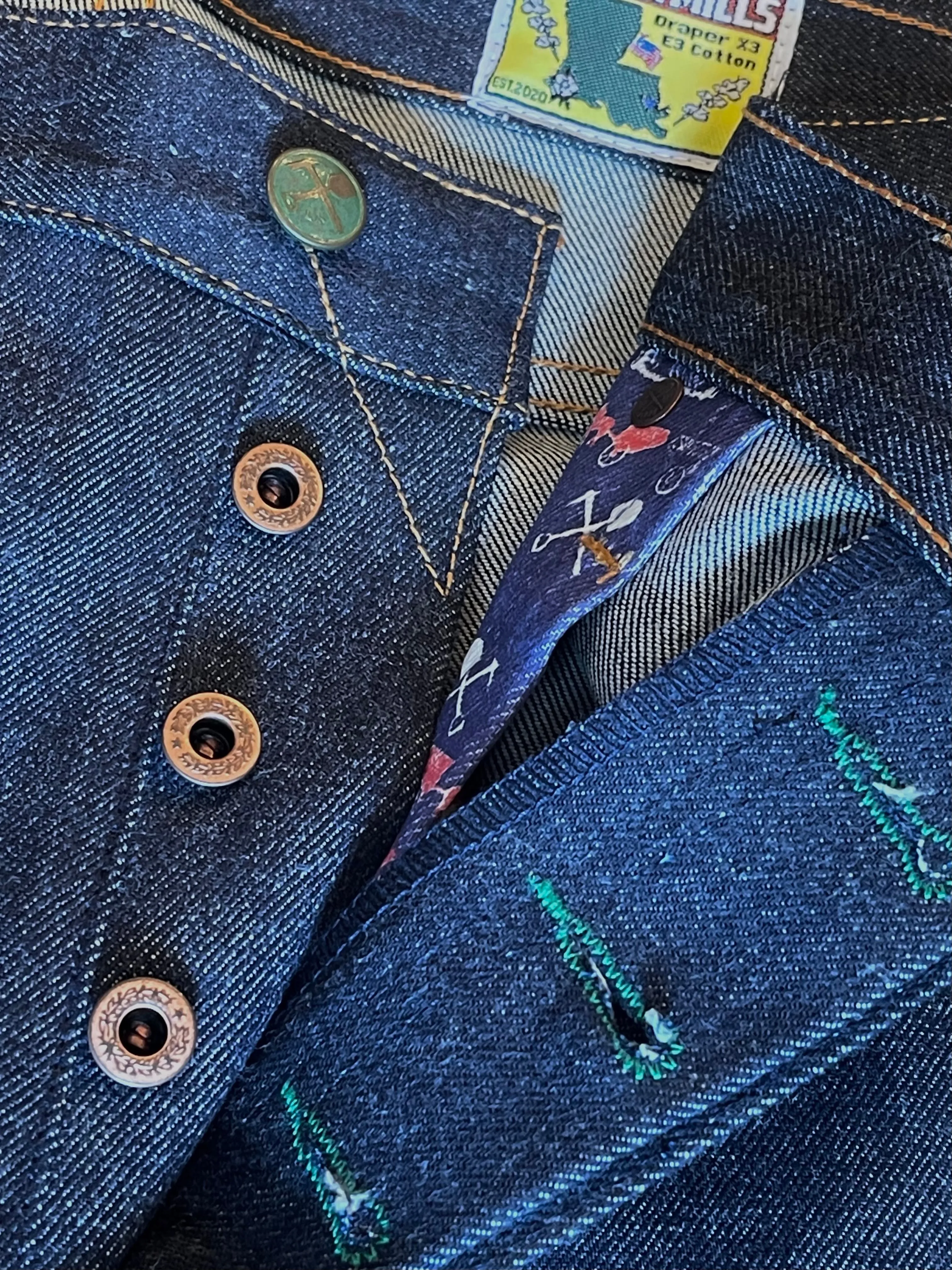 Pre Order - Atlas Vidalia Mills 14 oz Indigo Raw Denim - 3 Weeks