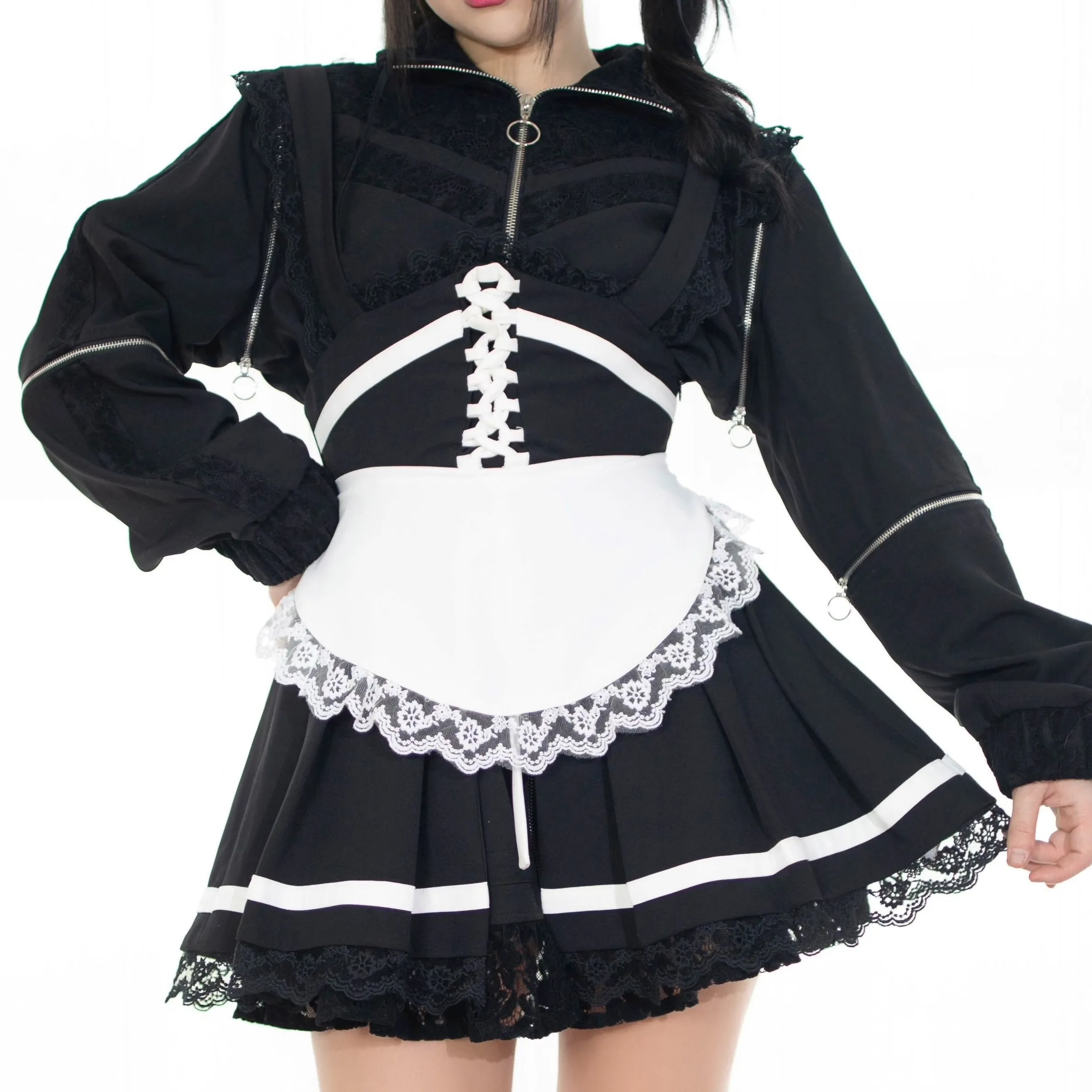 (Pre-Order) Lacebound Maid Overlay Skirt   Apron