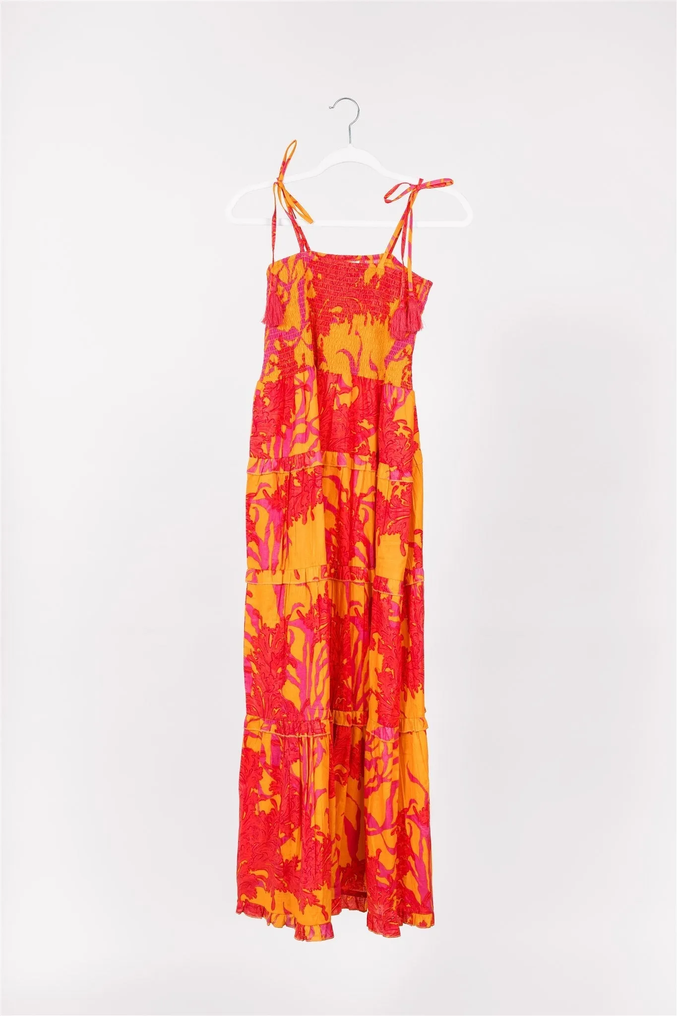 Preorder - Dianora Maxi Dress Big Coral Orange Fuchsia