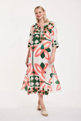 Preorder - Elina Maxi Dress Moroccan Picturesque Pink Green