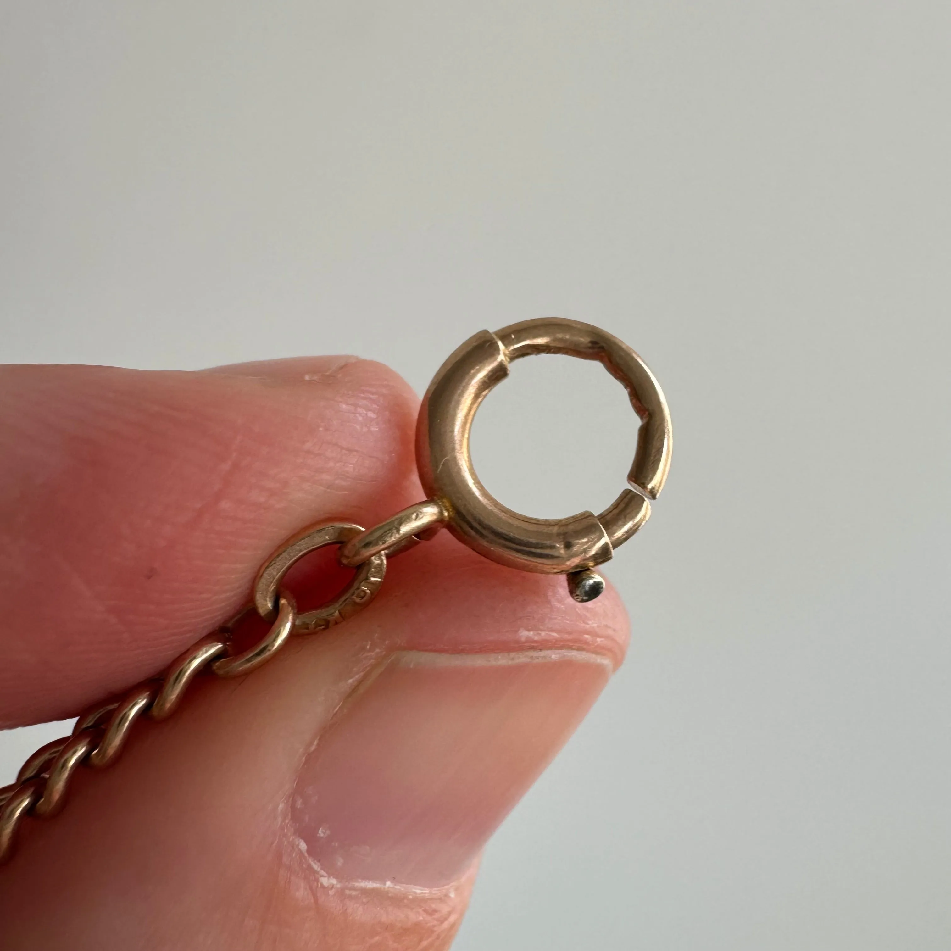 reimagined A N T I Q U E // watch chain mashup / 10k rosy gold curb and fancy figaro chain / 20.25"