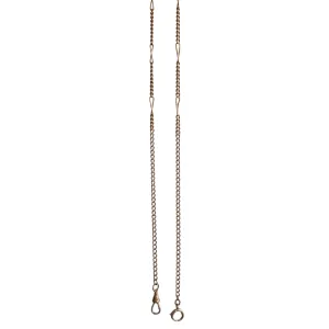 reimagined A N T I Q U E // watch chain mashup / 10k rosy gold curb and fancy figaro chain / 20.25"
