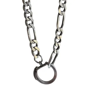 reimagined V I N T A G E // connected possibilities / sterling silver heavy figaro chain with connector clasp / 21", 52g