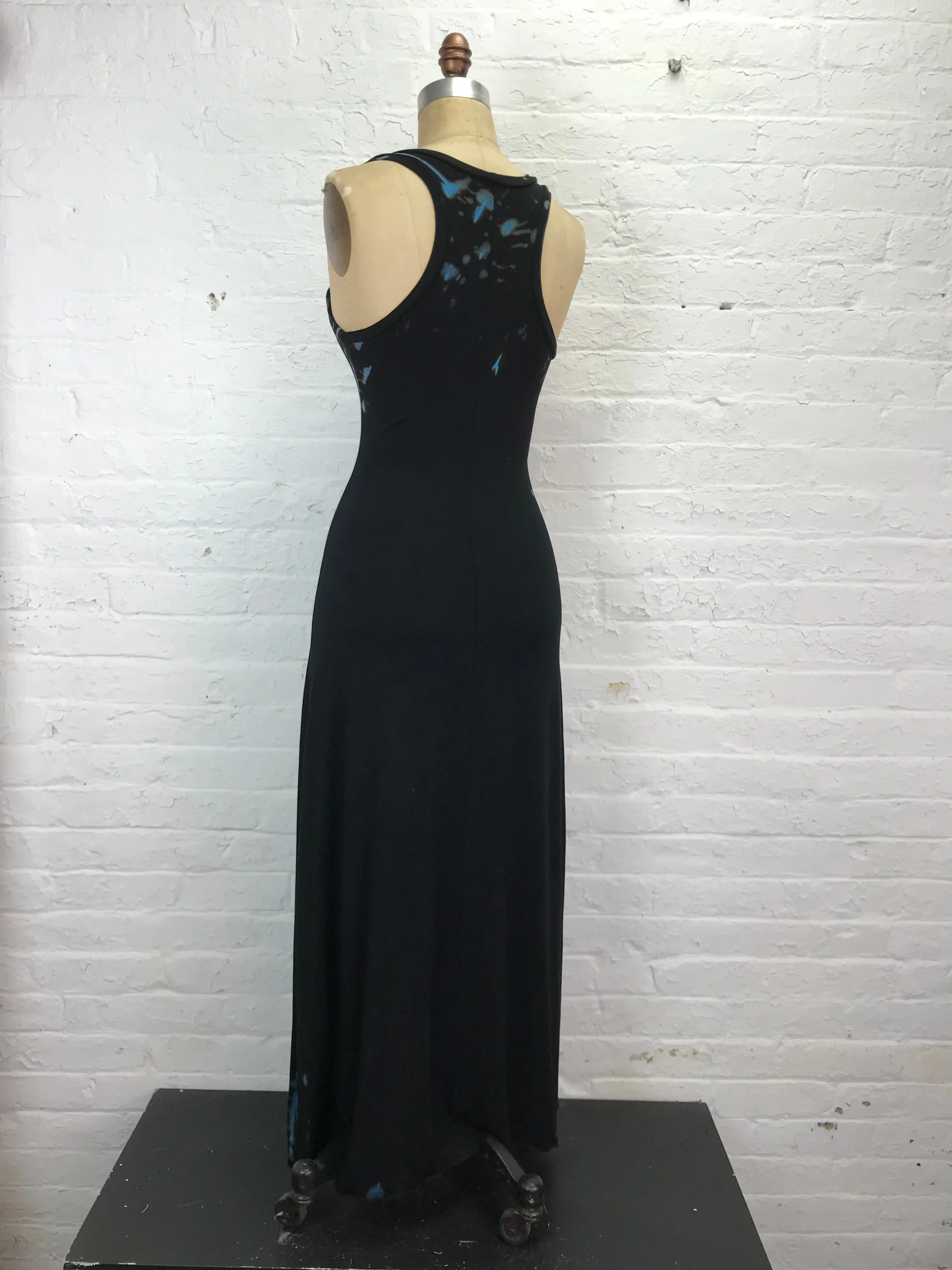 Roxy Racerback Maxi Tank Dress in Blue Hieroglyphics