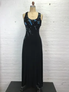 Roxy Racerback Maxi Tank Dress in Blue Hieroglyphics