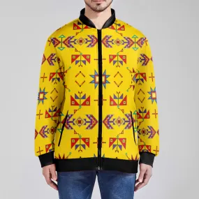 Scattered Generations Maize Zippered Collared Lightweight Jacket
