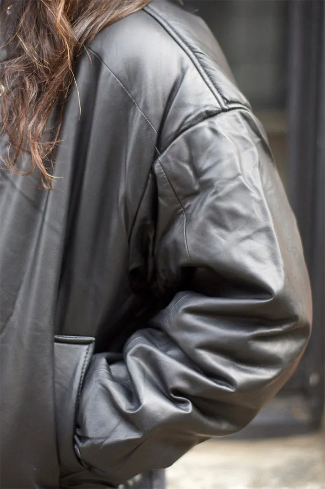 Second Female Harlow Leather Bomber Jacket