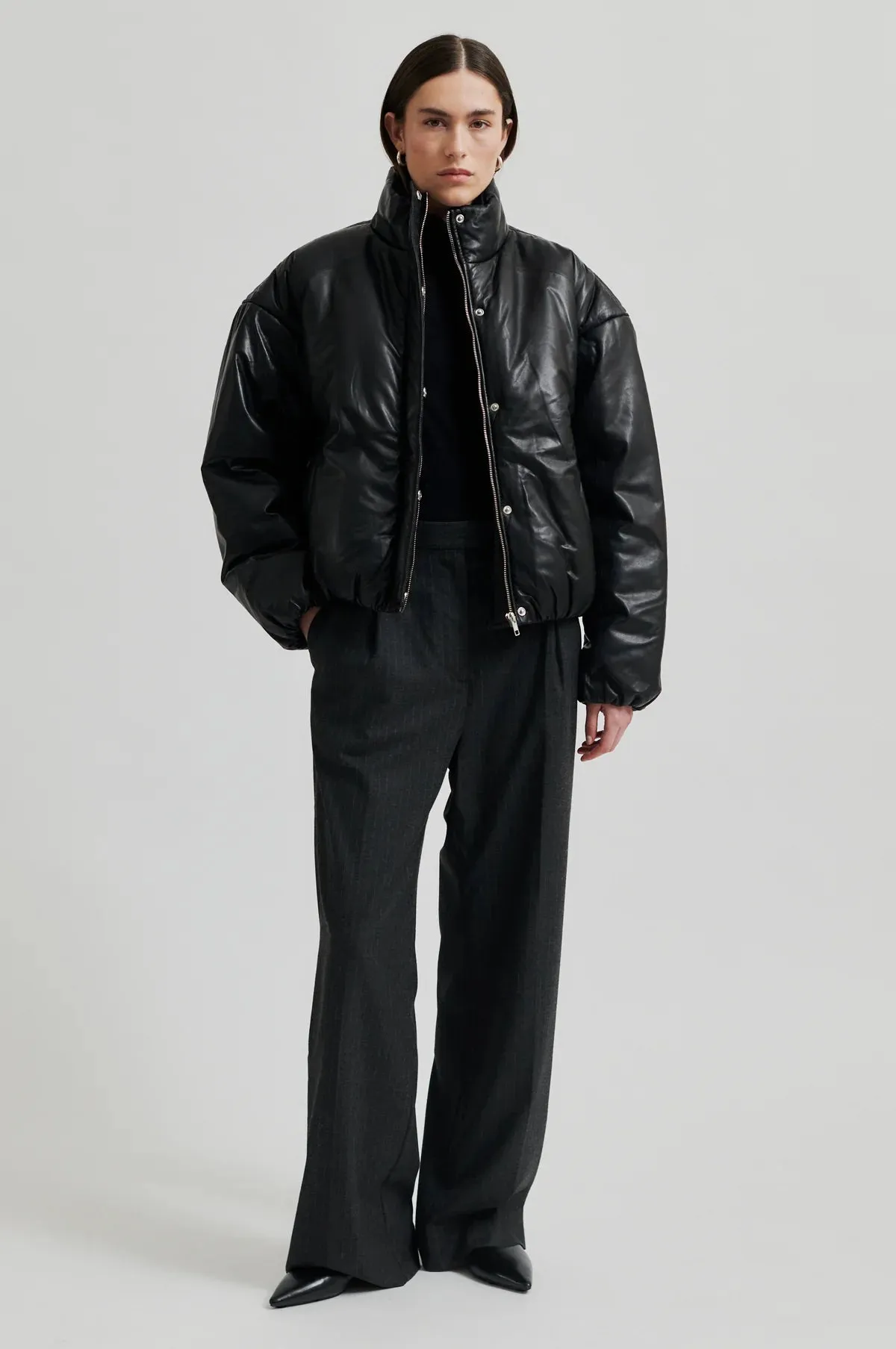 Second Female Harlow Leather Bomber Jacket