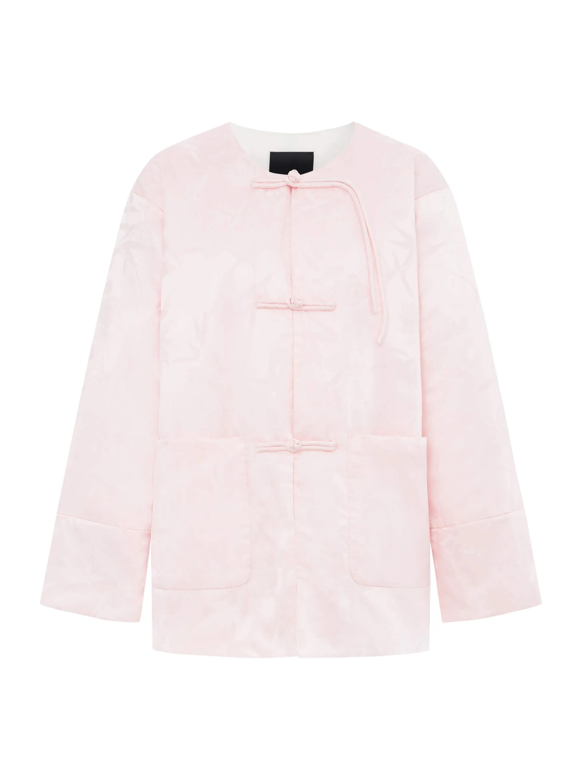 Silk Blend Collarless Coat