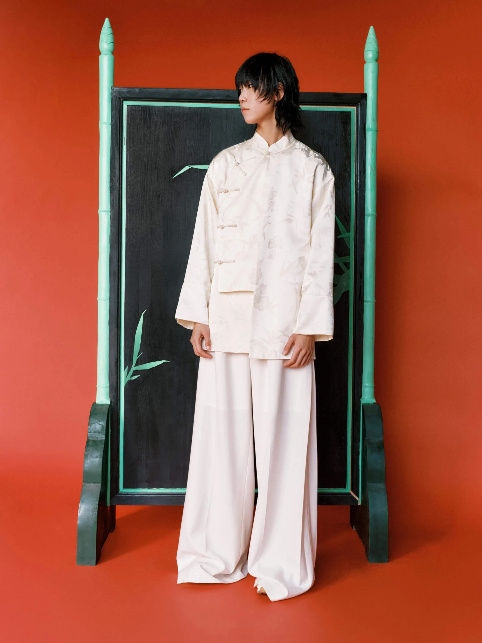 Silk Blend Jacquard Coat