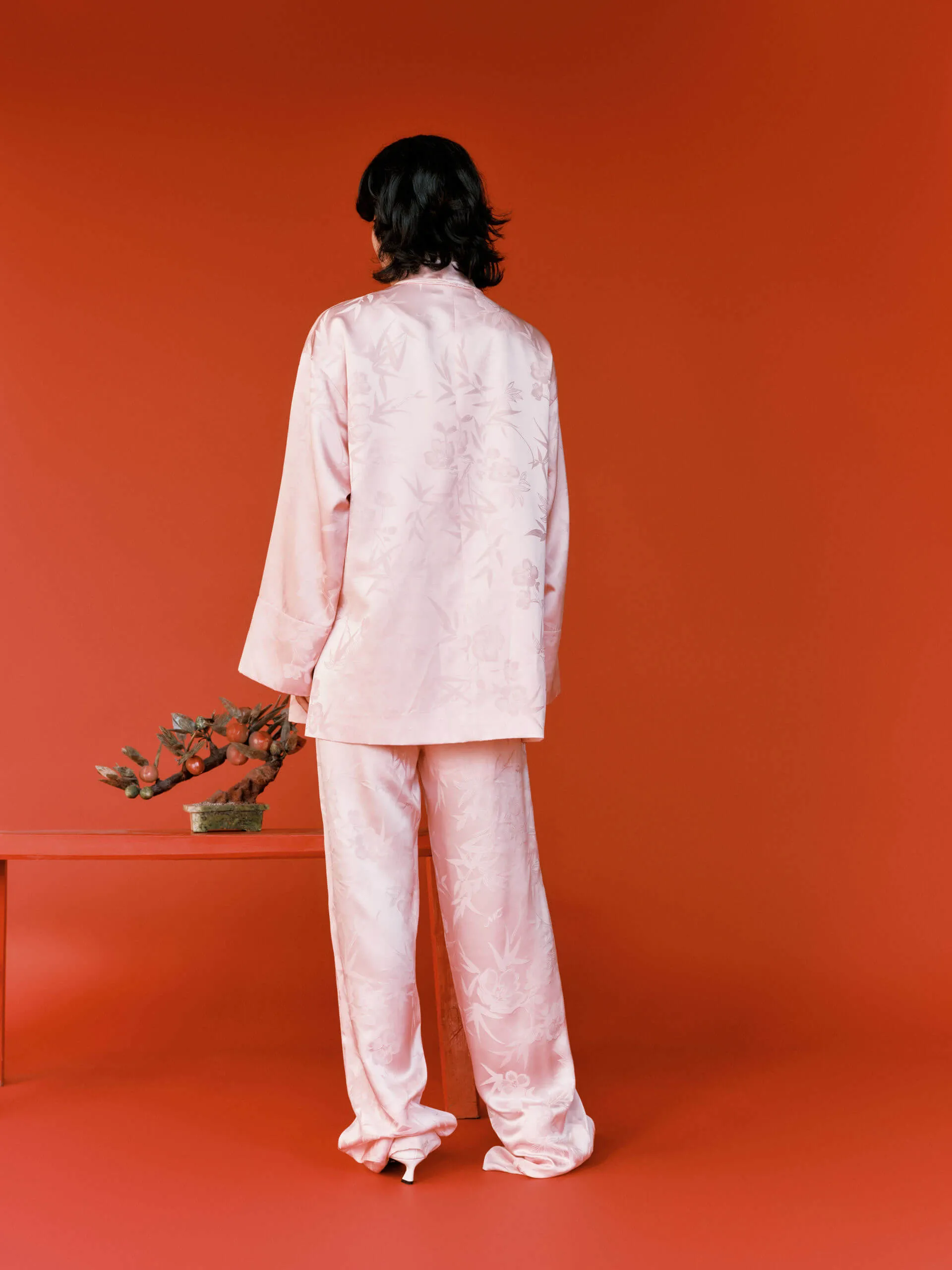 Silk Blend Jacquard Coat