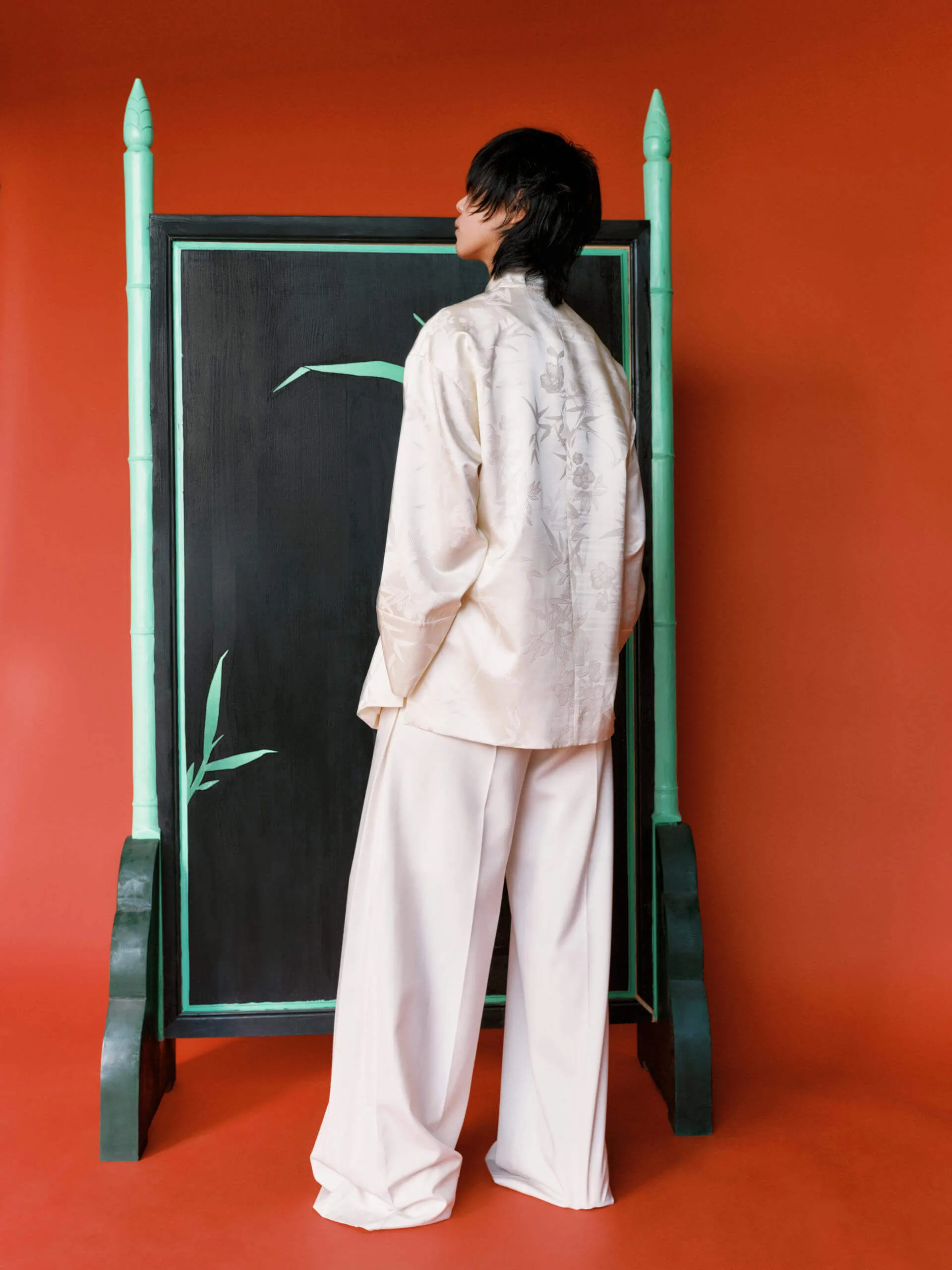 Silk Blend Jacquard Coat