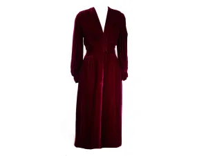 Size 8 1930s Evening Coat - Orchid Purple Velvet Opera Coat with Lilac Pink Satin Lining - Authentic 30s 40s Formal Redingote - Bust 37.5