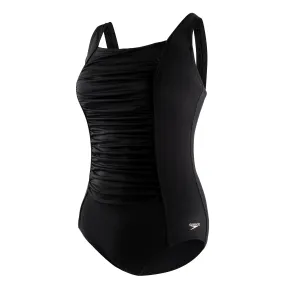 Speedo Plus Solid Shirred Tank - Black