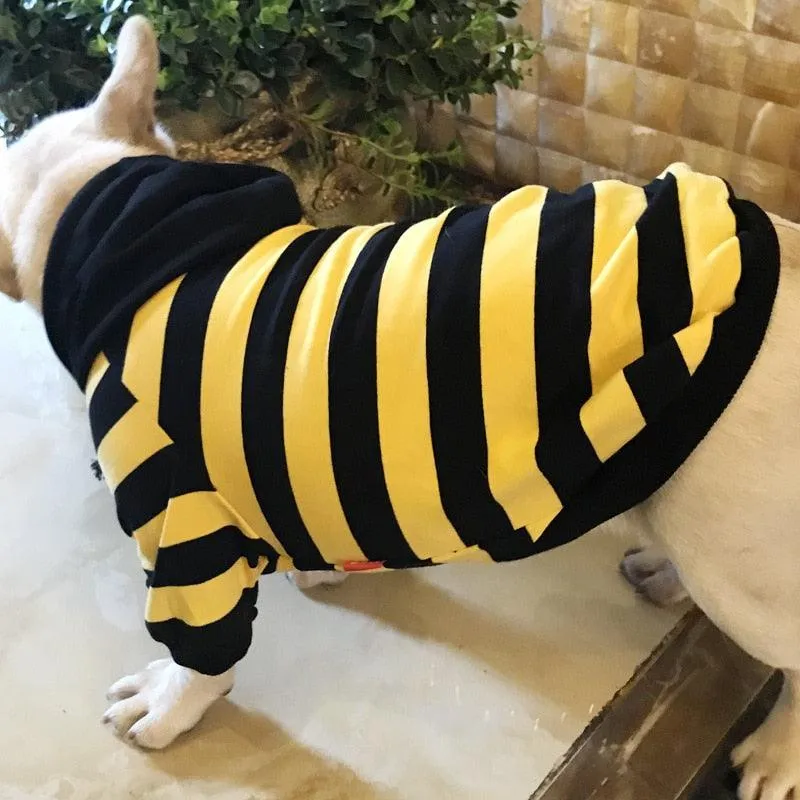 Striped Dog Coat Hoodie  100% Cotton