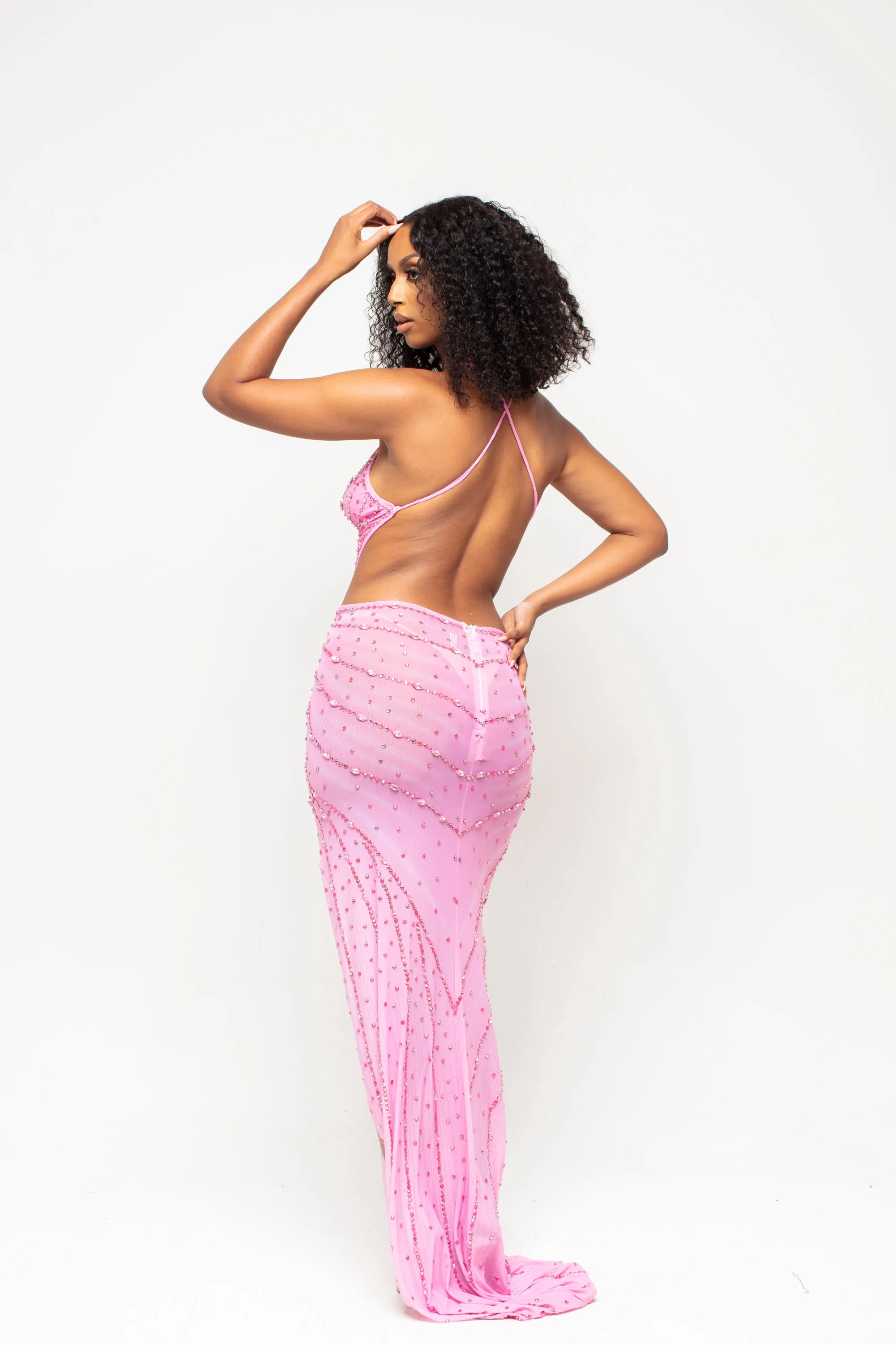 Taylee Pink Halterneck Dress Pre-Order