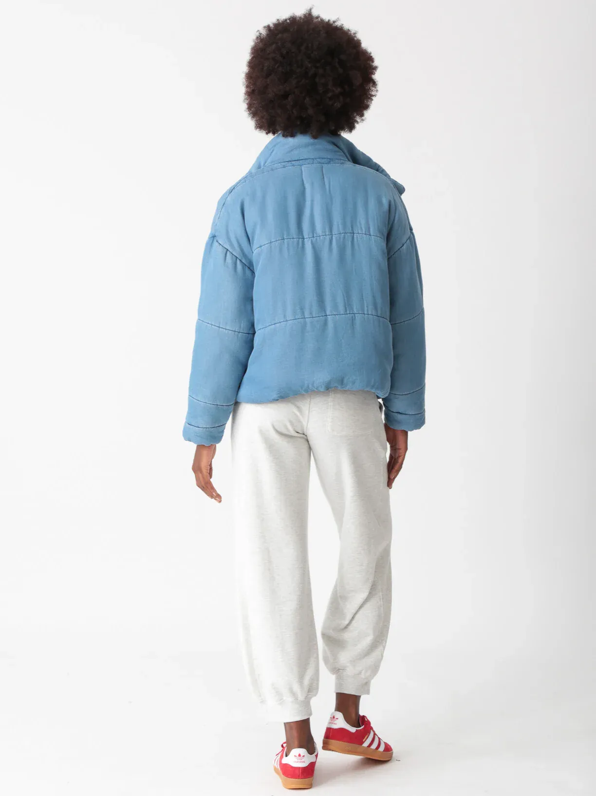 The Vintage Denim Puff Jacket