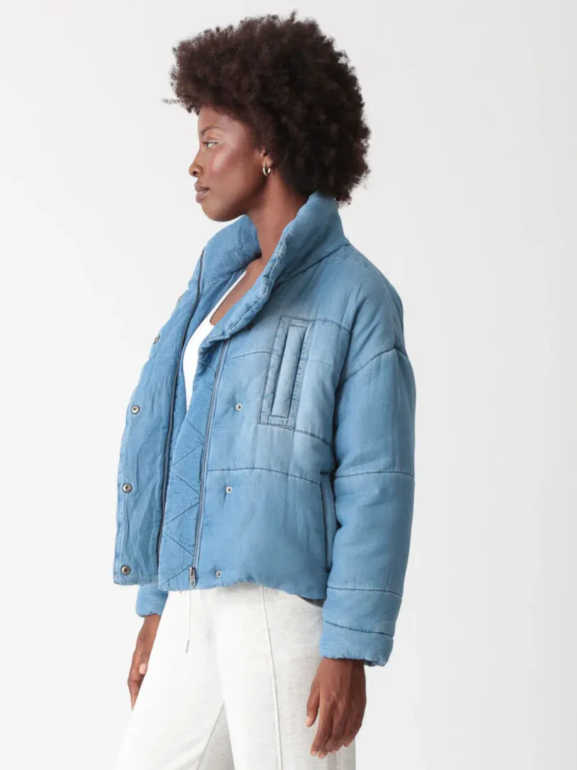 The Vintage Denim Puff Jacket