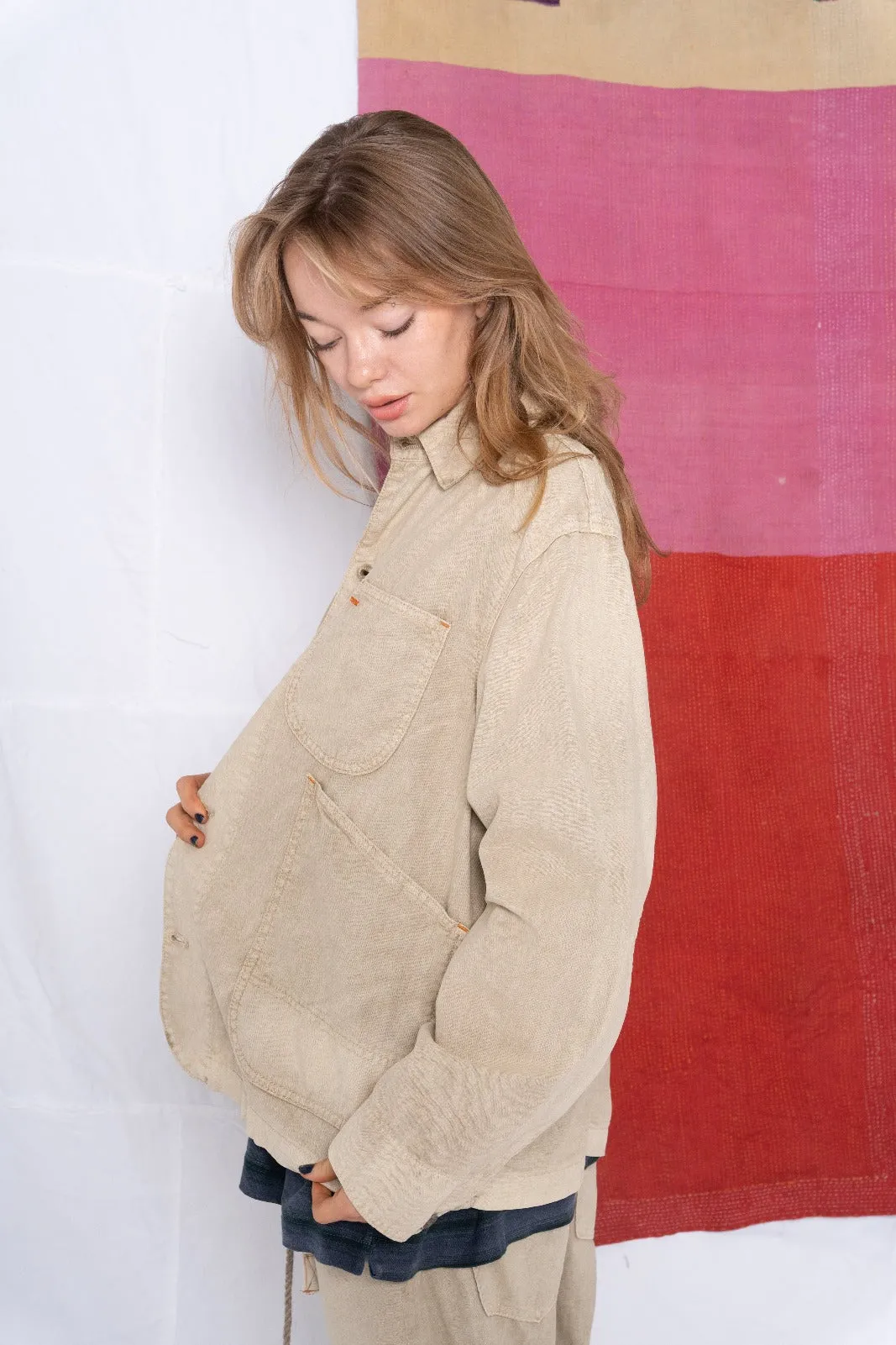 Universal Chore Jacket Hemp Cotton Sunfaded Khaki