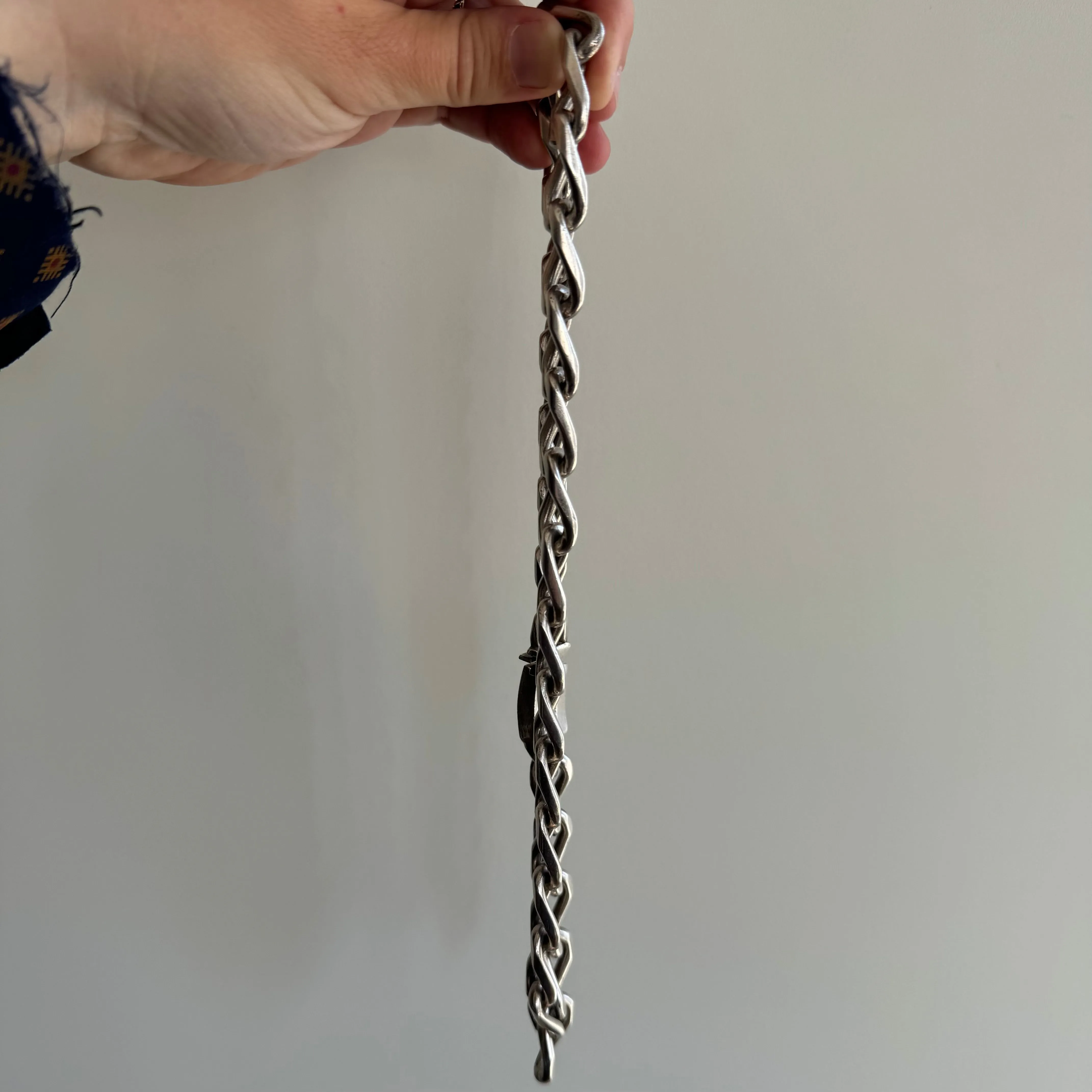 V I N T A G E // stretched curb / sterling silver CHUNKY oval curb chain necklace / 20", 161g