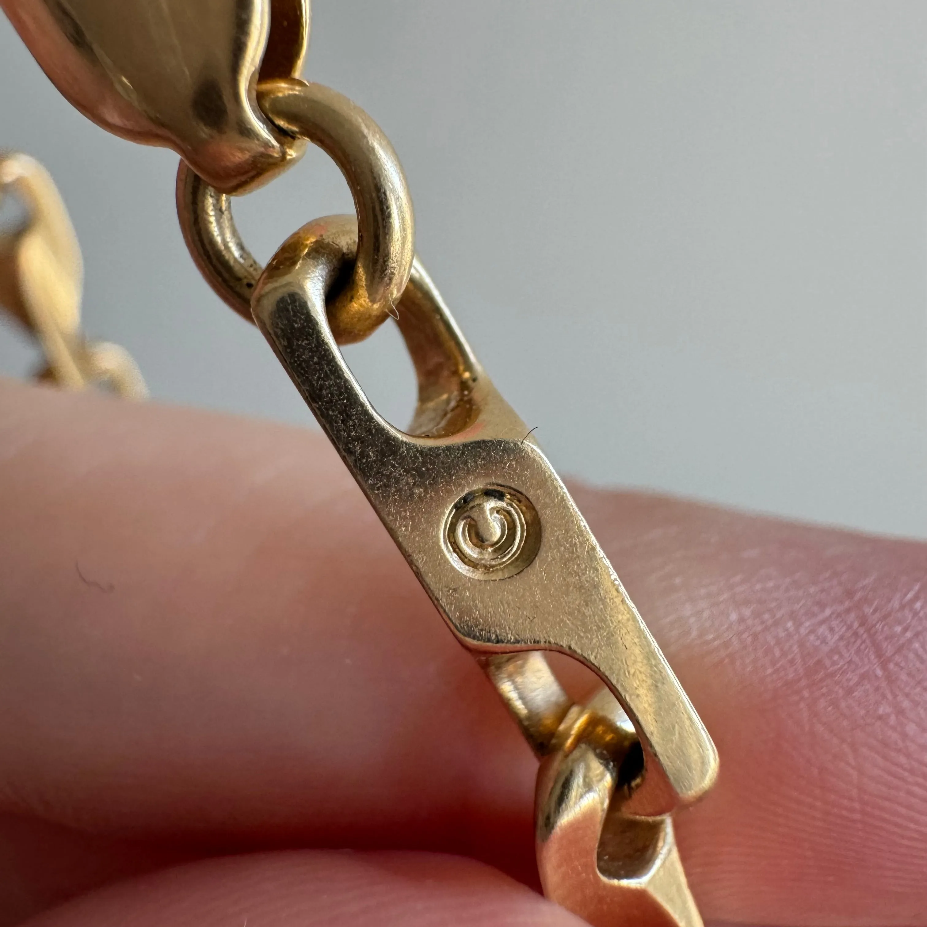 V I N T A G E // tulip geometry / 14k yellow gold fancy link necklace chain / 18.25", 47.5g