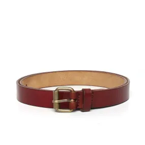 Wine Leather Antique Look Buckle Ladies Belt By Brune & Bareskin