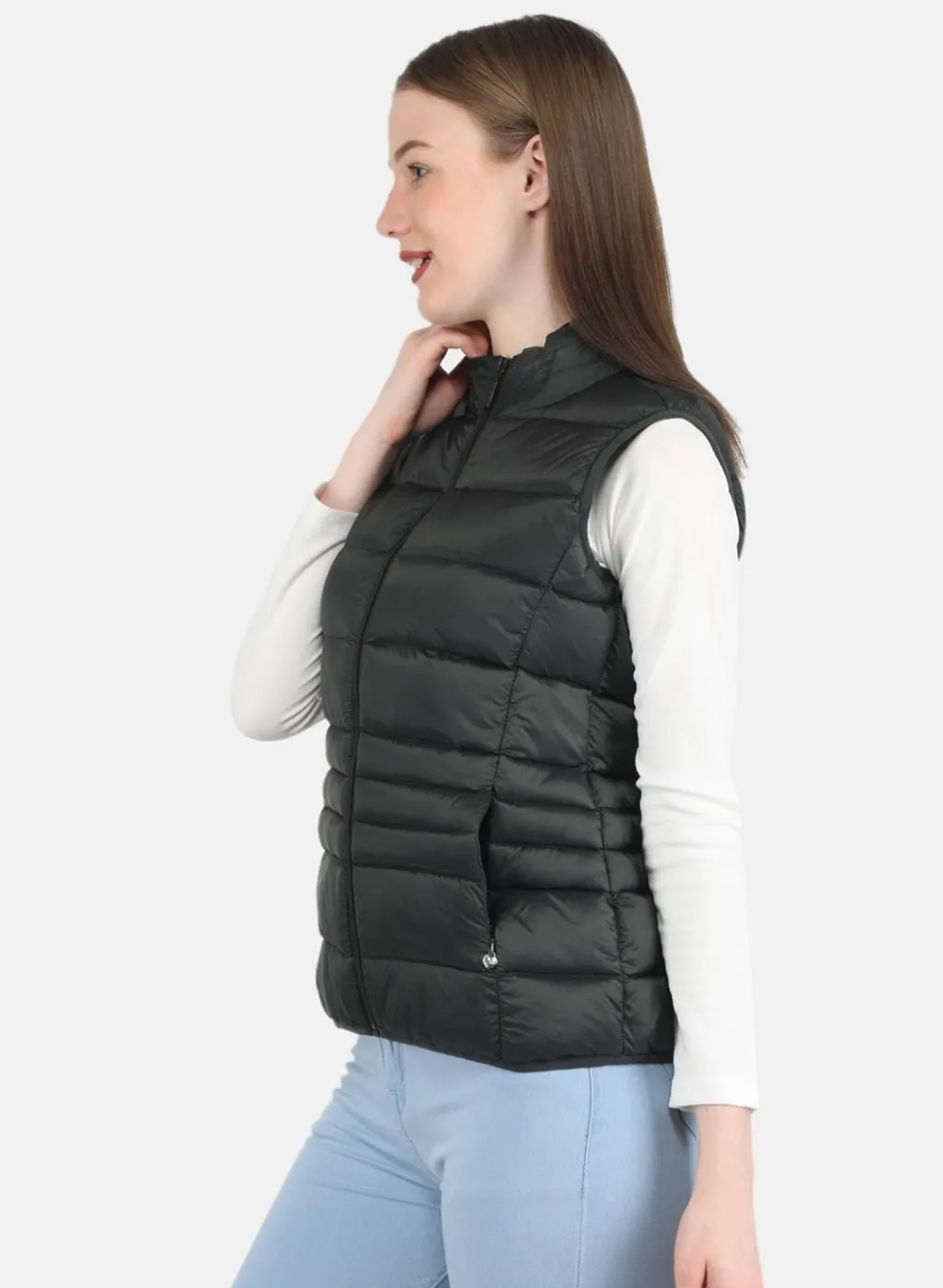 Women Olive Puffer Jacket
