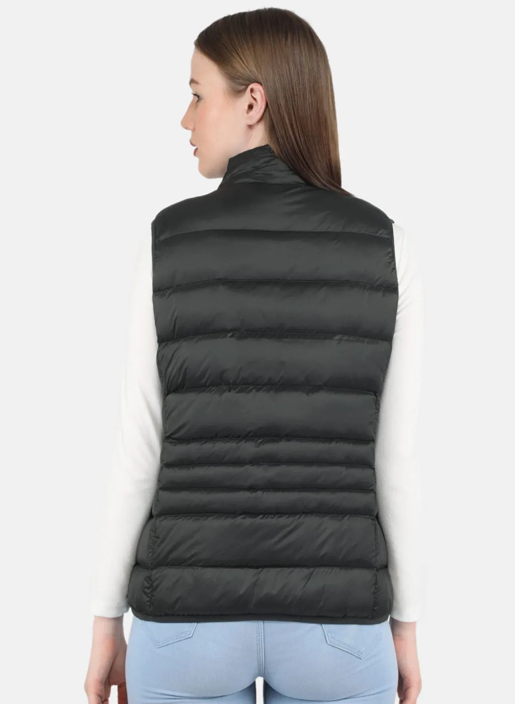Women Olive Puffer Jacket