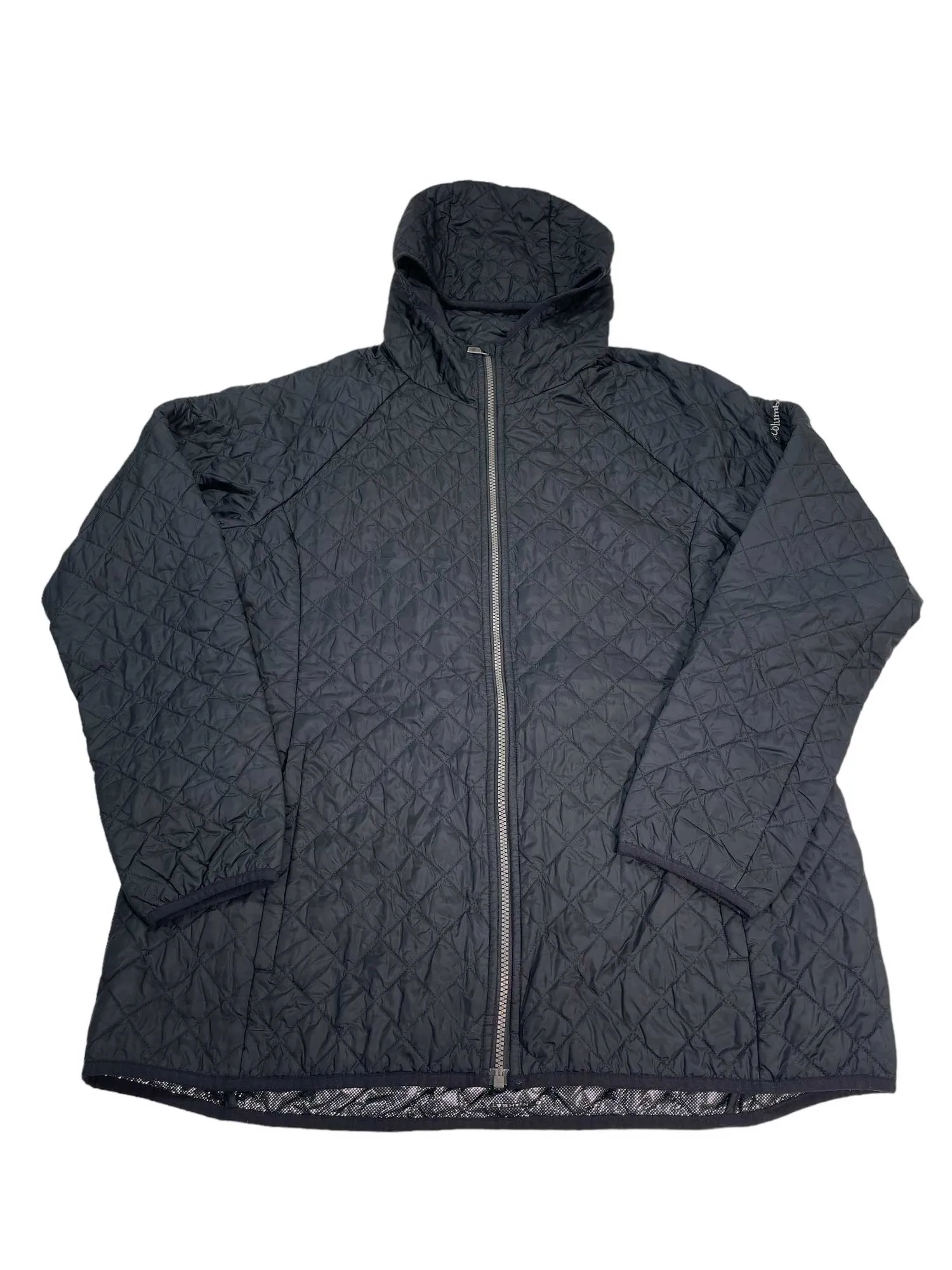 Womens Blue Square Lodge Hooded Parka
