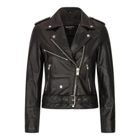Women's Leather Jacket Brando Tassel Fringe Cow Hide Moto Biker Coat