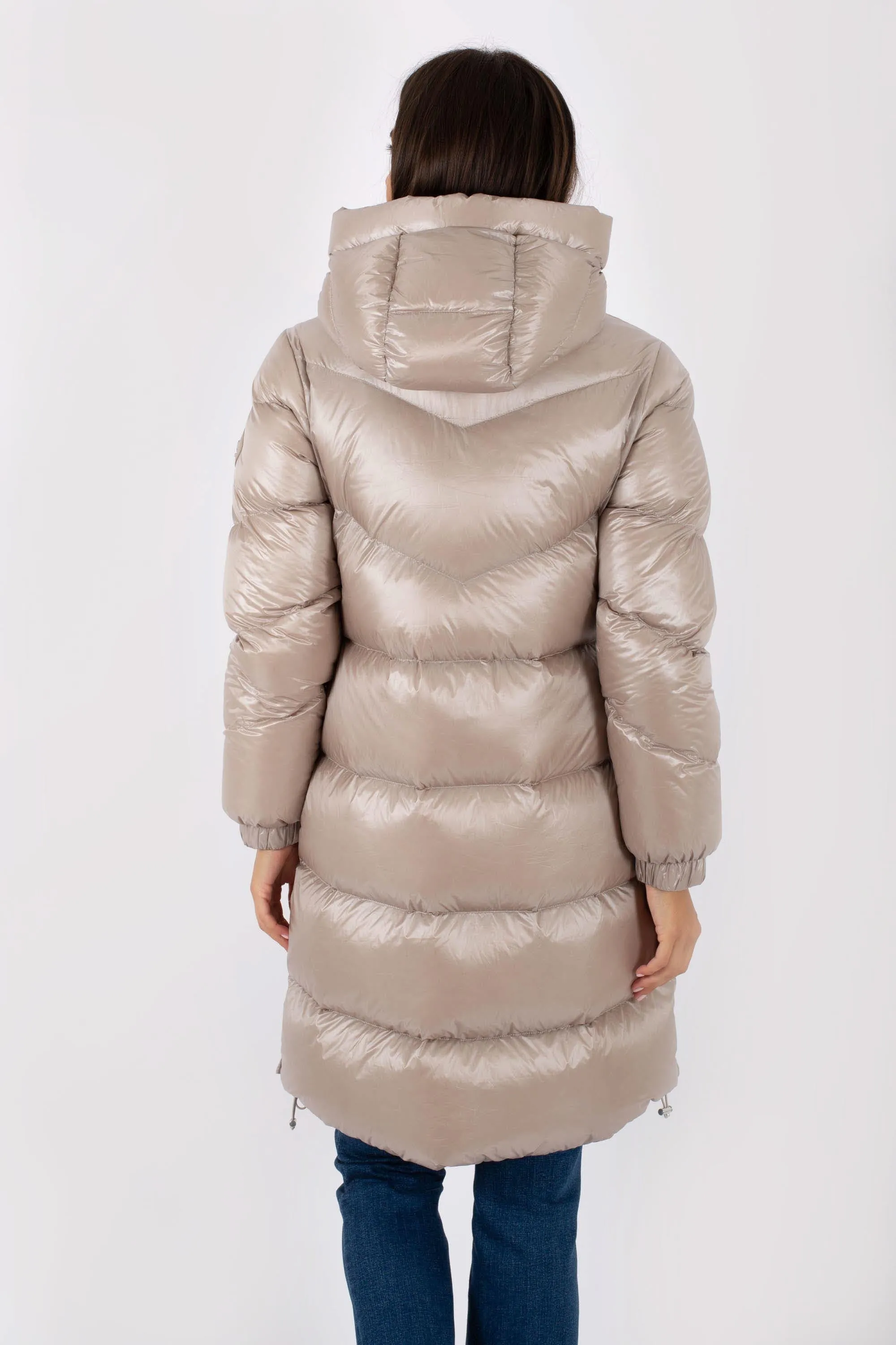 Woolrich Aliquippa Long Puffer Jacket Grigio Donna