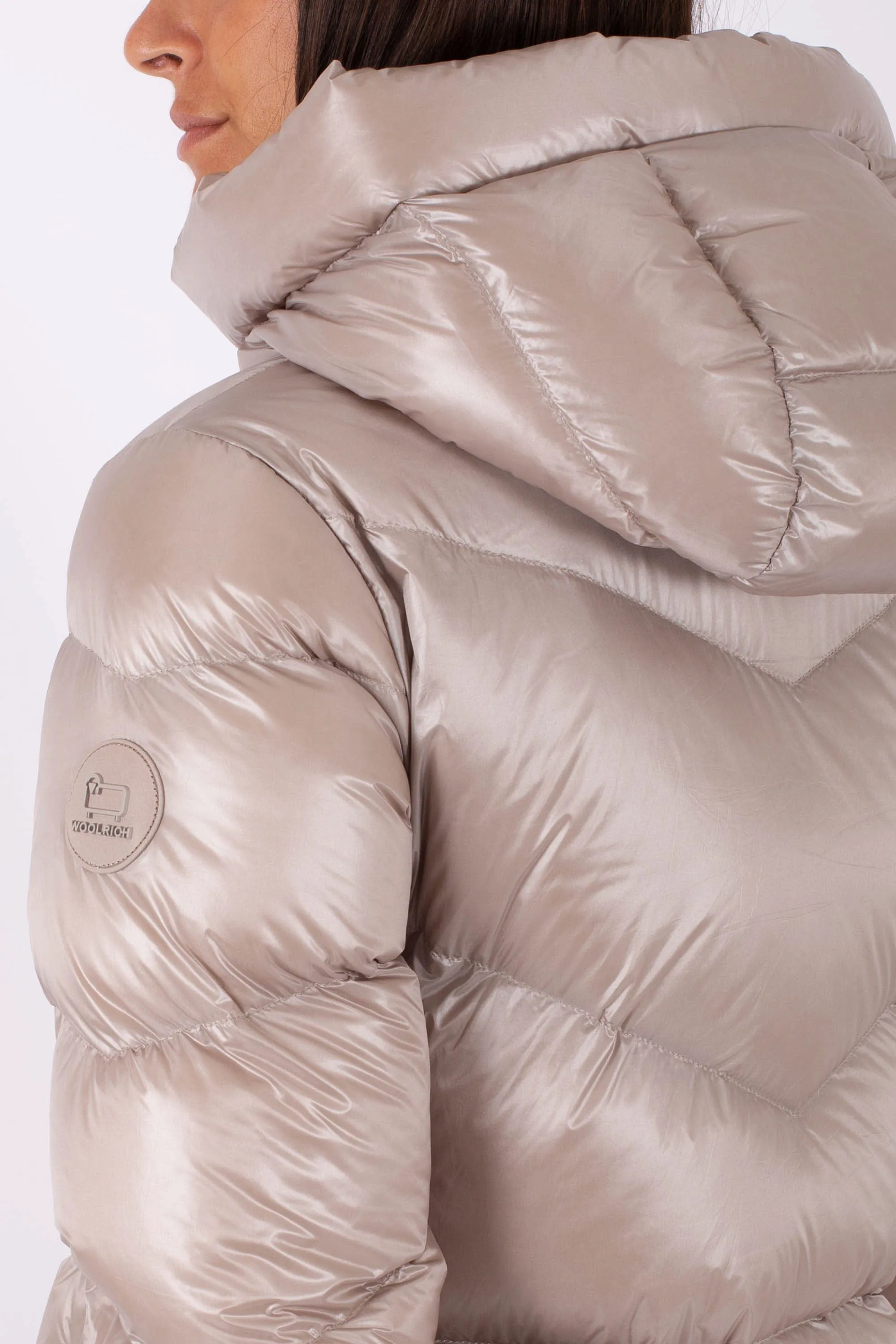 Woolrich Aliquippa Long Puffer Jacket Grigio Donna
