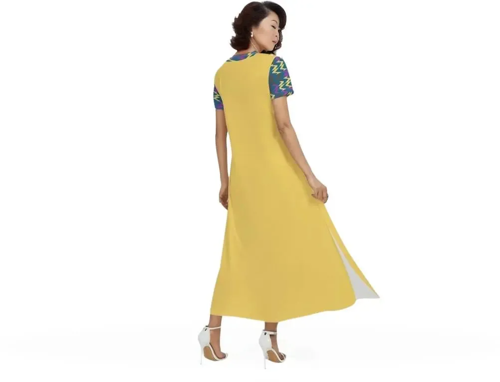 Zig & Zag Women's V-neck Dress With Short Sleeve
